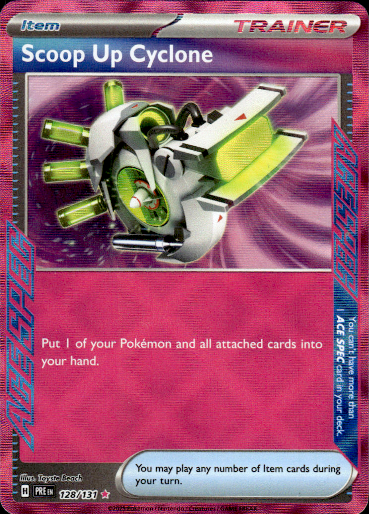 Scoop Up Cyclone Prismatic Evolutions 128/131 ACE SPEC Rare Holo Near Mint