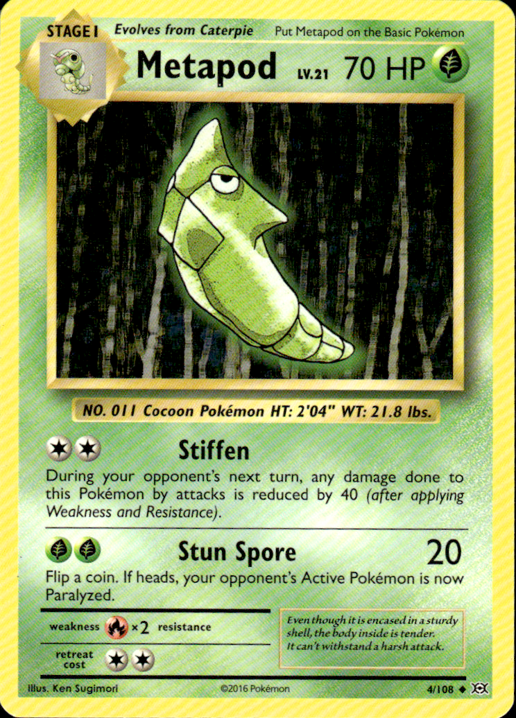 Metapod XY - Evolutions 4/108 Uncommon Pokémon — English Near Mint