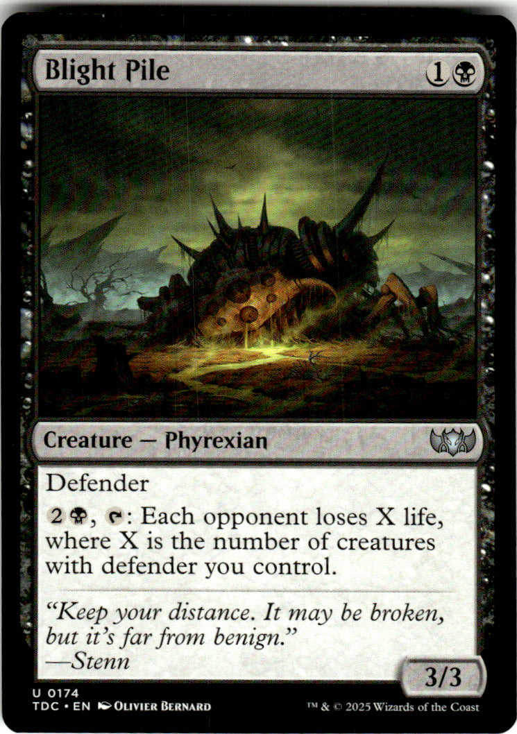Blight Pile Commander: Tarkir: Dragonstorm 174 U Magic: The Gathering Near Mint