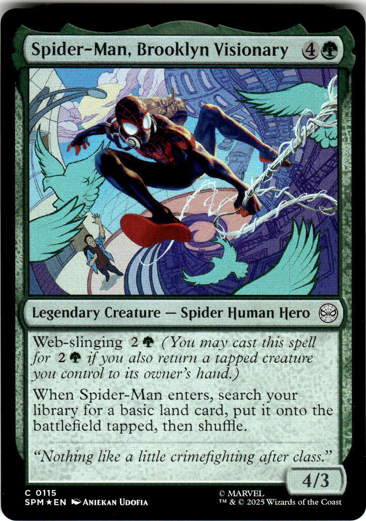 Spider-Man, Brooklyn Visionary Marvel's Spider-Man 115 C Foil Near Mint