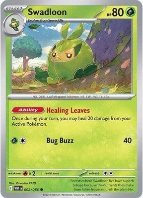 Swadloon 002/086 SV: White Flare Reverse Holofoil Pokémon TCG