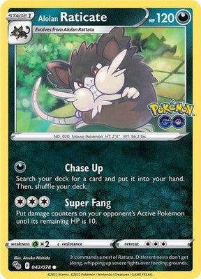 Alolan Raticate 042/078 Pokemon GO Pokémon TCG