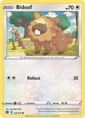 Bidoof 120/172 SWSH09: Brilliant Stars Reverse Holofoil Pokémon TCG