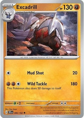Excadrill 086/162 SV05: Temporal Forces Reverse Holofoil Pokémon TCG