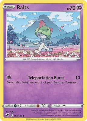 Ralts 060/189 SWSH10: Astral Radiance Pokémon TCG