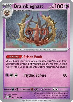 Brambleghast 047/094 ME02: Phantasmal Flames Reverse Holofoil Pokémon TCG