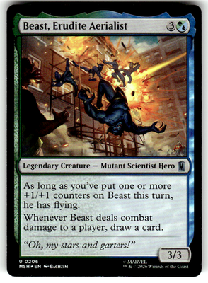 Beast, Erudite Aerialist Marvel Super Heroes 206 U Foil Magic: The Gathering