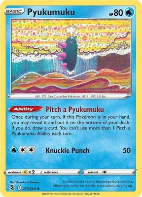 Pyukumuku 077/264 SWSH08: Fusion Strike Pokémon TCG