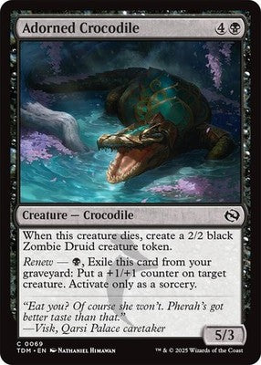 Adorned Crocodile TDM 69 NM Magic: The Gathering
