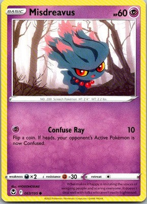Misdreavus 063/195 Common Silver Tempest Pokemon Lightly Played