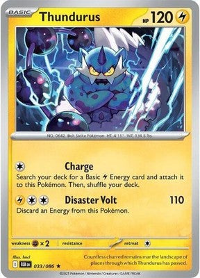 Thundurus 033/086 SV: Black Bolt Holofoil Pokémon TCG