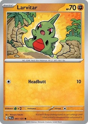 Larvitar 047/131 SV: Prismatic Evolutions Reverse Holofoil Pokémon TCG