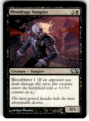 Bloodrage Vampire Magic 2012 (M12) 83 C Magic: The Gathering Lightly Played