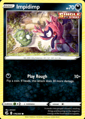 Impidimp Fusion Strike 176/264 Common Pokémon — English Lightly Played