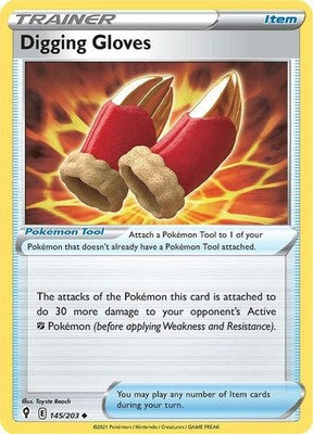 Digging Gloves 145/203 SWSH07: Evolving Skies Reverse Holofoil Pokémon TCG