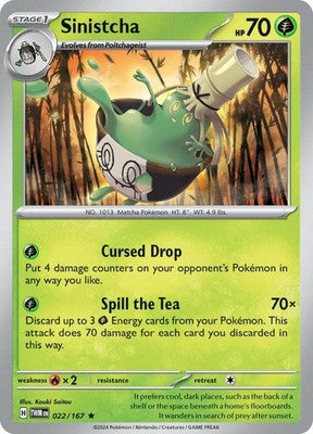 Sinistcha 022/167 SV06: Twilight Masquerade Holofoil Pokémon TCG