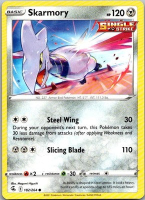 Skarmory 182/264 Common Fusion Strike Pokemon Lightly Played