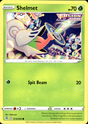 Shelmet Fusion Strike 013/264 Common Pokémon — English Lightly Played
