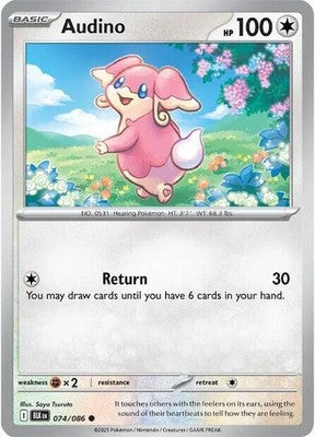 Audino 074/086 SV: Black Bolt Reverse Holofoil Pokémon TCG