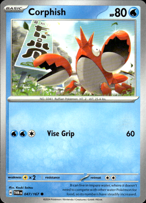 Corphish Twilight Masquerade 047/167 Common Pokémon — English Near Mint