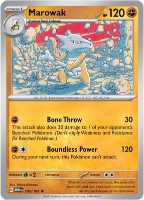 Marowak 105/165 SV: Scarlet & Violet 151 Holofoil Pokémon TCG