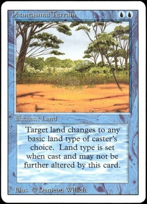 Phantasmal Terrain Revised Edition C Magic: The Gathering Lightly Played