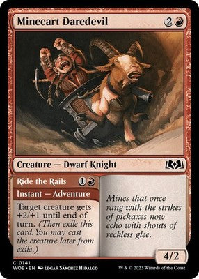 Minecart Daredevil // Ride the Rails WOE 141 NM Magic: The Gathering