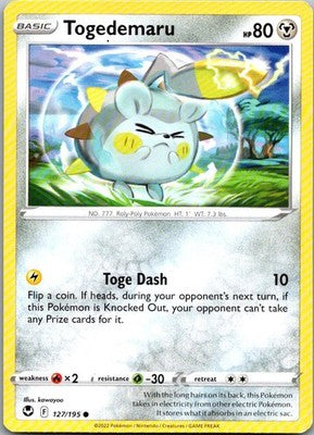 Togedemaru 127/195 Common Silver Tempest Pokemon Near Mint