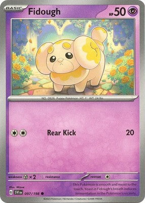 Fidough 097/198 SV01: Scarlet & Violet Base Set Reverse Holofoil Pokémon TCG