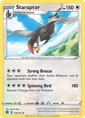 Staraptor 119/172 SWSH09: Brilliant Stars Reverse Holofoil Pokémon TCG