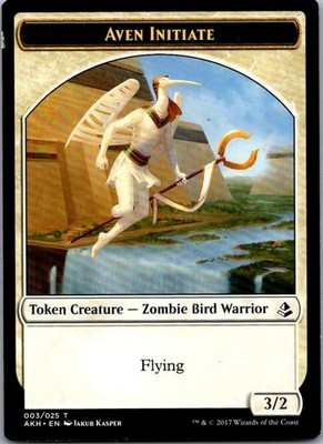 Aven Initiate Token 3 Token Amonkhet Magic: The Gathering Lightly Played