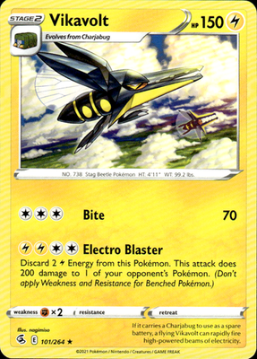 Vikavolt Fusion Strike 101/264 Rare Pokémon — English Lightly Played
