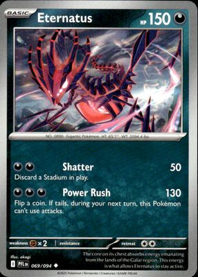 Eternatus Phantasmal Flames 069/094 Uncommon Pokémon — English Lightly Played