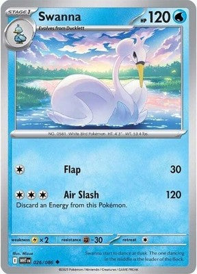 Swanna 026/086 SV: White Flare Reverse Holofoil Pokémon TCG