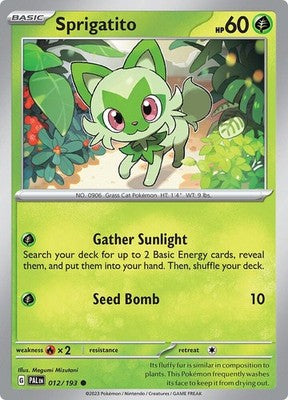 Sprigatito 012/193 SV02: Paldea Evolved Reverse Holofoil Pokémon TCG