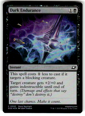 Dark Endurance Edge of Eternities 93 C Foil Magic: The Gathering Near Mint