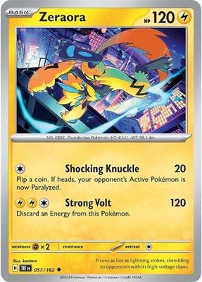 Zeraora 057/162 SV05: Temporal Forces Reverse Holofoil Pokémon TCG
