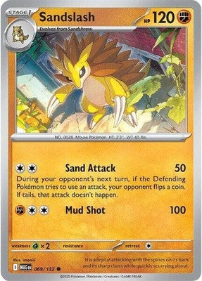 Sandslash 069/132 ME01: Mega Evolution Reverse Holofoil Pokémon TCG