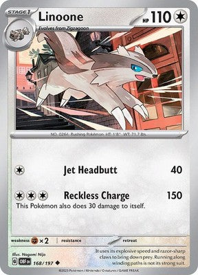 Linoone 168/197 SV03: Obsidian Flames Pokémon TCG
