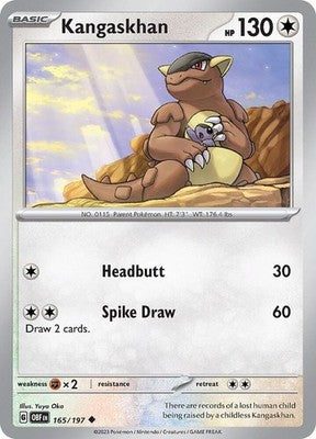 Kangaskhan 165/197 SV03: Obsidian Flames Pokémon TCG
