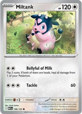 Miltank 106/132 ME01: Mega Evolution Reverse Holofoil Pokémon TCG
