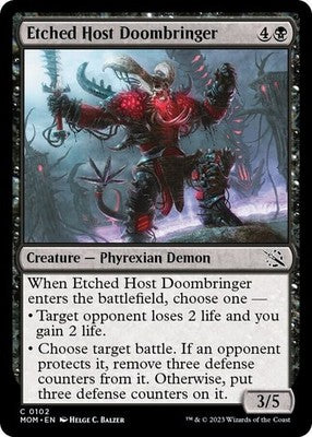 Etched Host Doombringer MOM 102 NM Magic: The Gathering