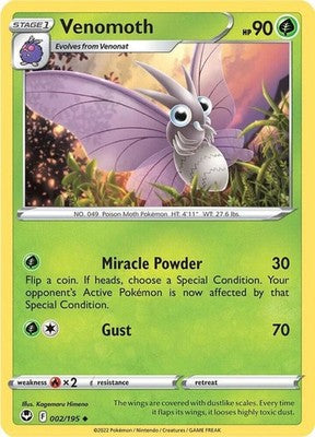 Venomoth 002/195 SWSH12: Silver Tempest Pokémon TCG
