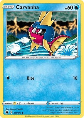 Carvanha 11/73 Champion's Path Pokémon TCG