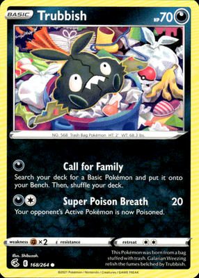 Trubbish Fusion Strike 168/264 Common Pokémon — English Lightly Played