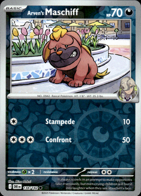 Arven's Maschiff Destined Rivals 138/182 Common Reverse Holo Pokémon — English
