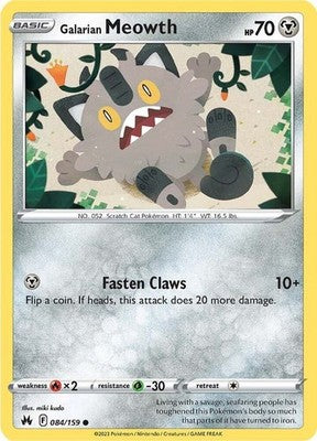 Galarian Meowth 084/159 SWSH: Crown Zenith Pokémon TCG