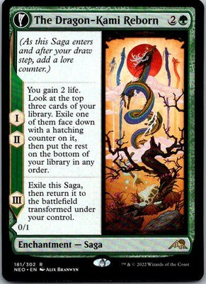 The Dragon-Kami Reborn 181 Rare Kamigawa: Neon Dynasty Magic: The Gathering NM