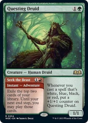 Questing Druid // Seek the Beast WOE 234 NM Magic: The Gathering