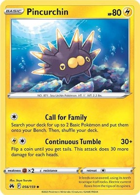 Pincurchin 056/159 SWSH: Crown Zenith Reverse Holofoil Pokémon TCG